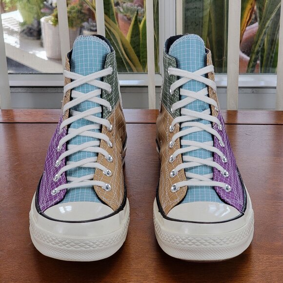 Converse Mens Chuck 70 Hi Quad Ripstop 166317C Dewberry/Iced Coffe/Egret Sze 9.5 - Picture 3 of 13